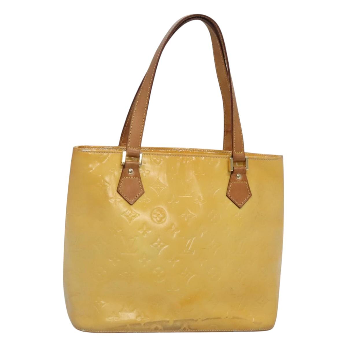 LOUIS VUITTON Monogram Vernis Houston Hand Bag Gris M91053 LV Auth bs24577