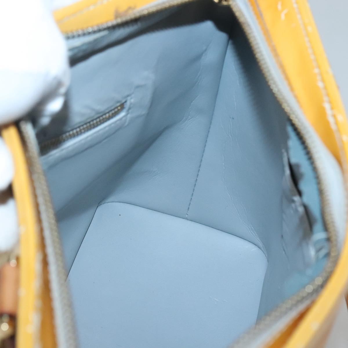 LOUIS VUITTON Monogram Vernis Houston Hand Bag Gris M91053 LV Auth bs24577