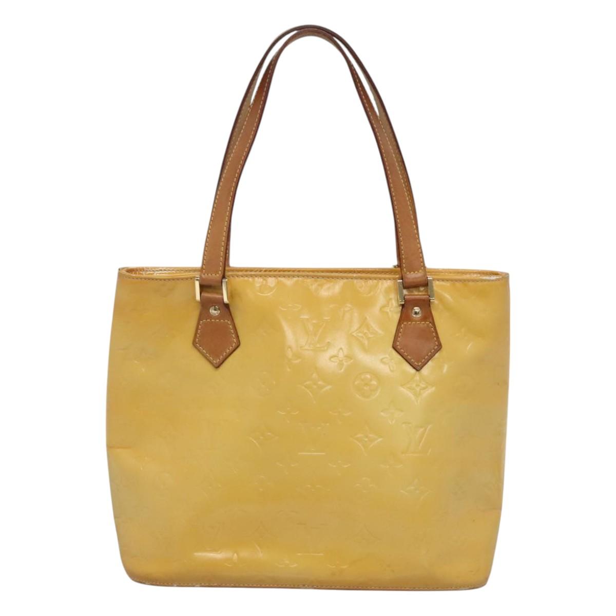 LOUIS VUITTON Monogram Vernis Houston Hand Bag Gris M91053 LV Auth bs24577