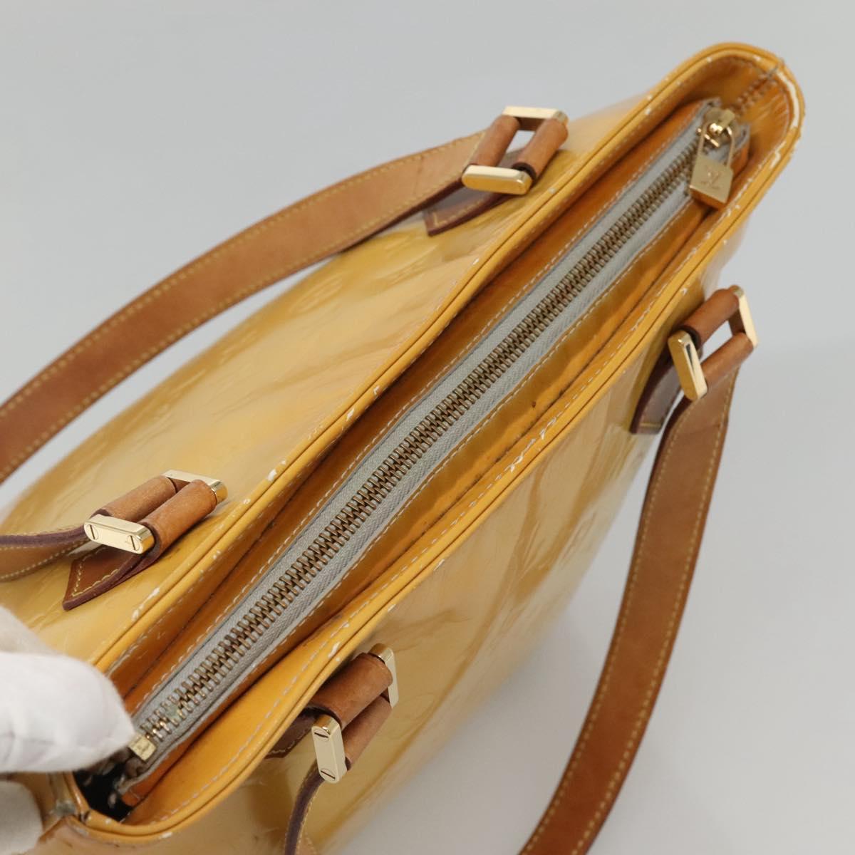 LOUIS VUITTON Monogram Vernis Houston Hand Bag Gris M91053 LV Auth bs24577