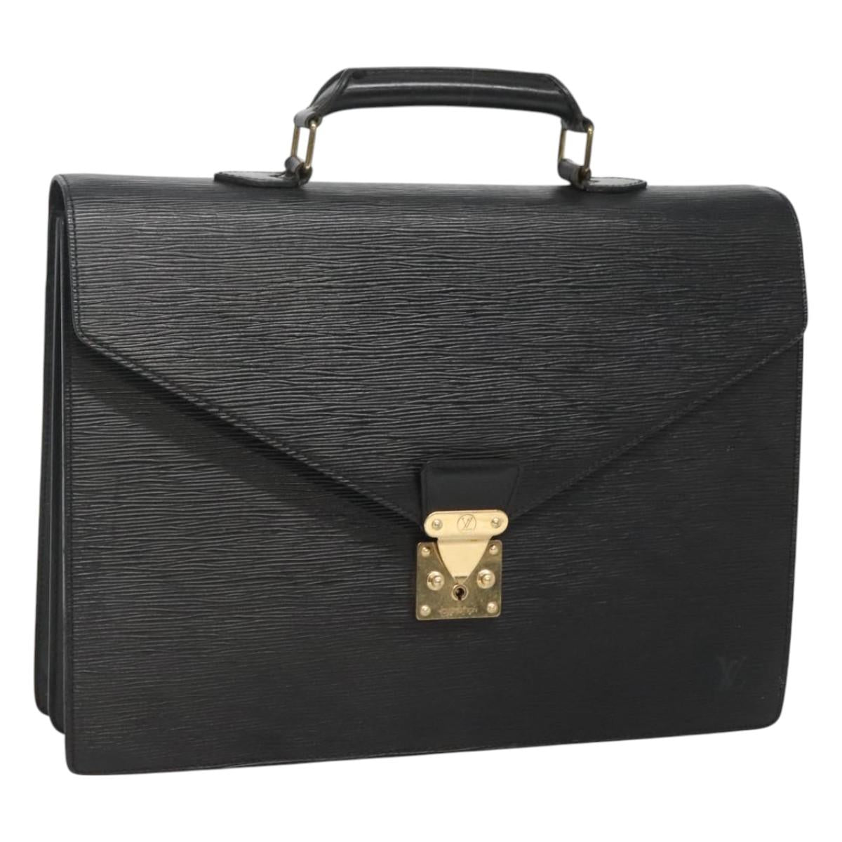 LOUIS VUITTON Epi Serviette Conseiller Business Bag Black M54422 LV Auth bs24593