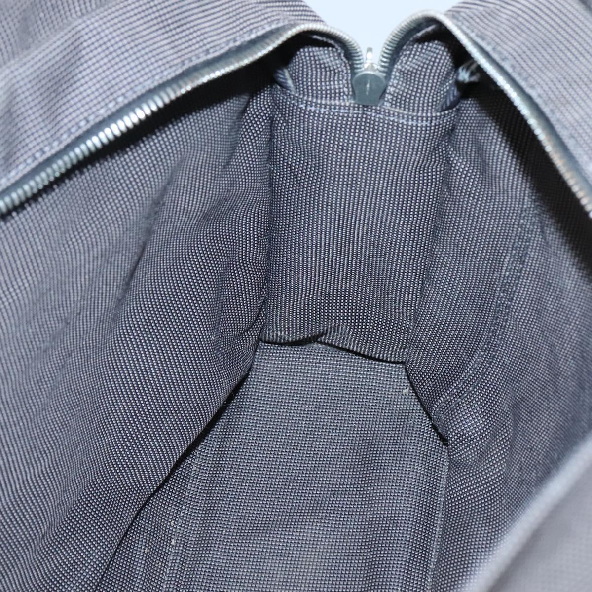 HERMES Her Line MM Tote Bag Canvas Gray Silver Auth bs24609