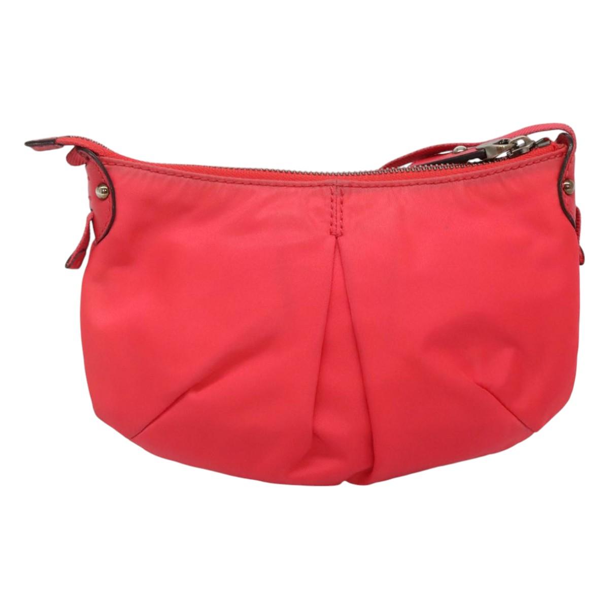 Salvatore Ferragamo Shoulder Bag Nylon Pink Gold Auth bs24618