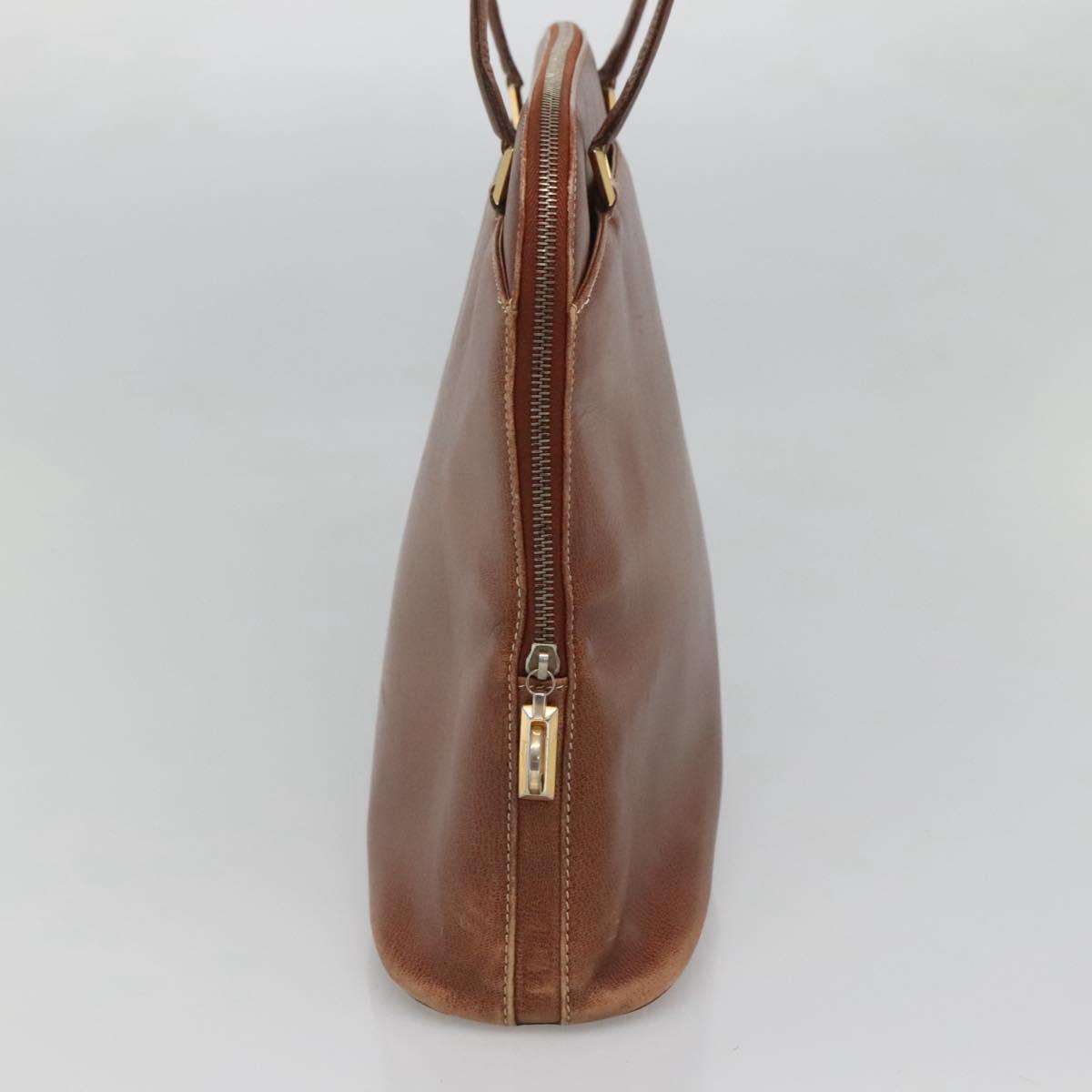 Salvatore Ferragamo Shoulder Bag Leather Brown Gold Auth bs24619