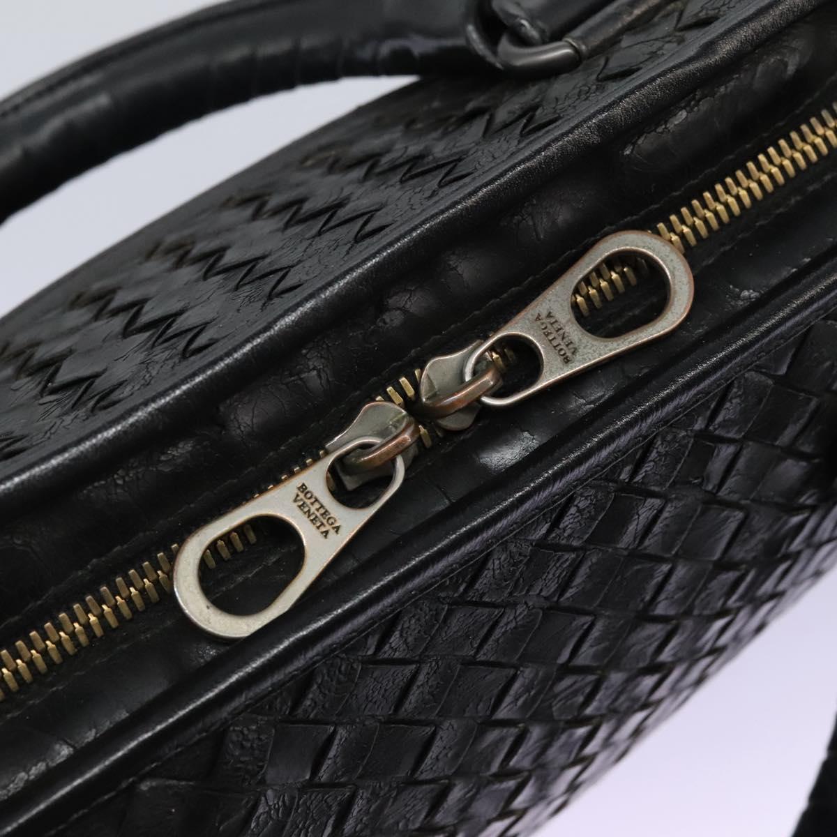 BOTTEGA VENETA INTRECCIATO Hand Bag Leather 2way Black Auth bs24628