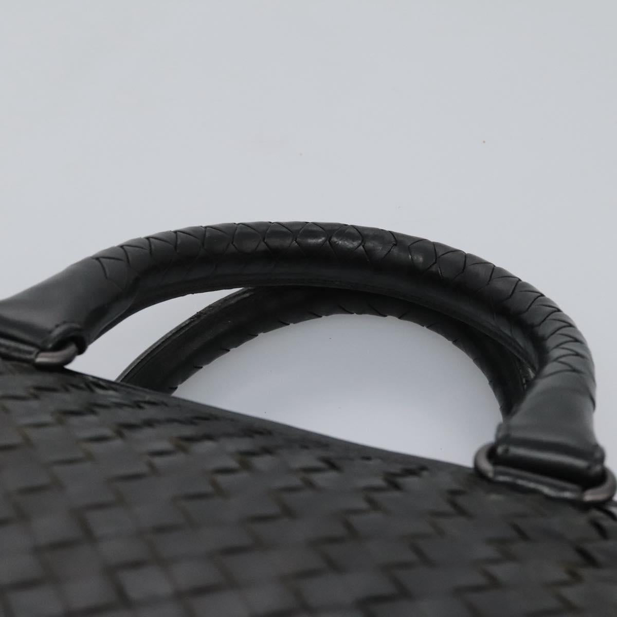 BOTTEGA VENETA INTRECCIATO Hand Bag Leather 2way Black Auth bs24628
