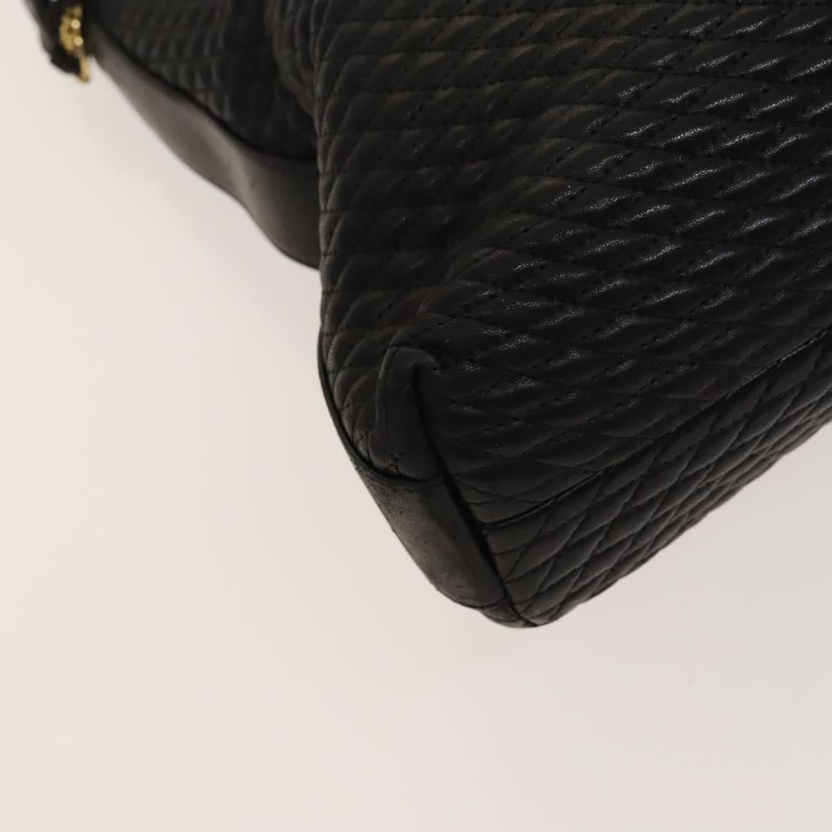 BALLY Shoulder Bag Leather Brown Gold Auth bs24637