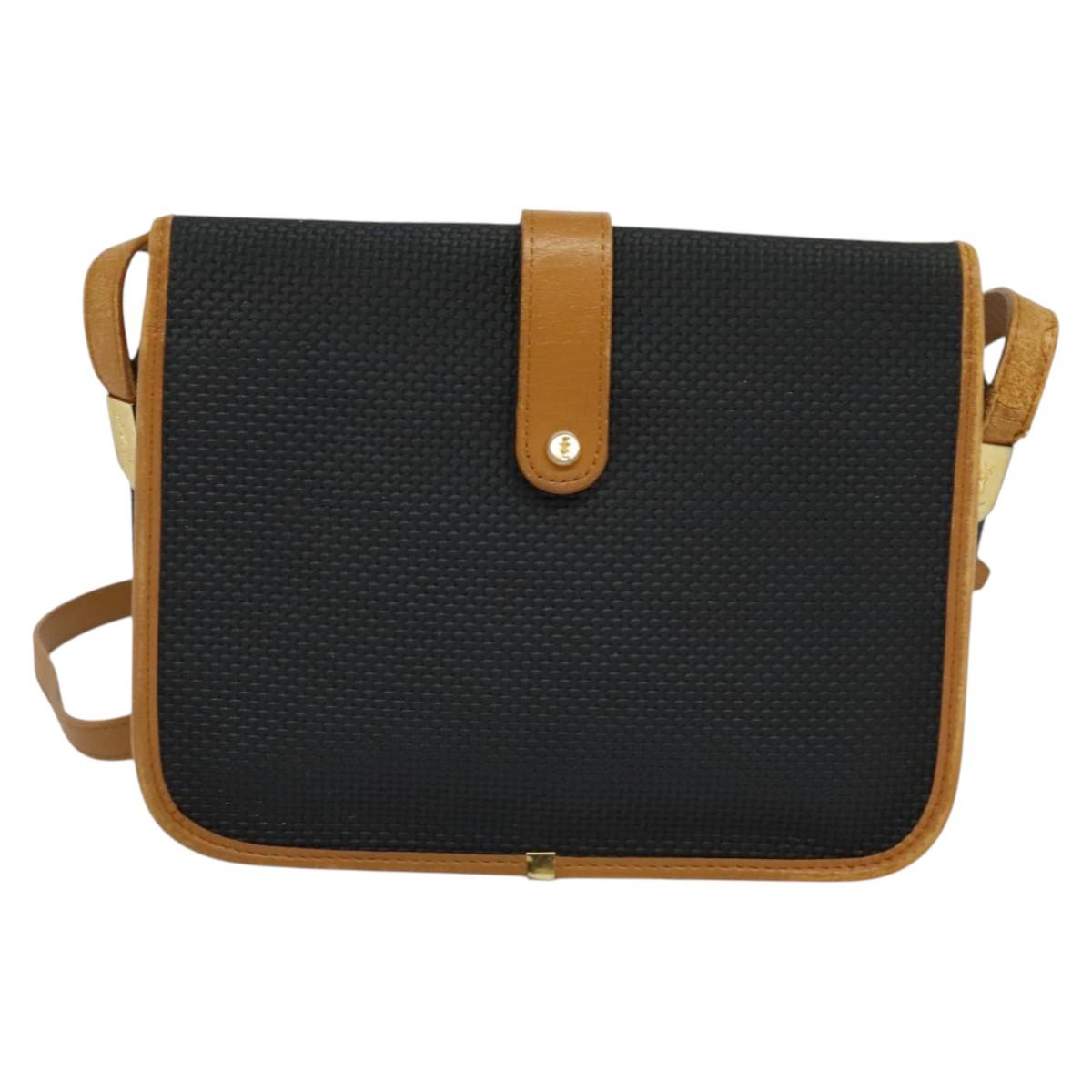 SAINT LAURENT Shoulder Bag PVC Black Auth bs24667