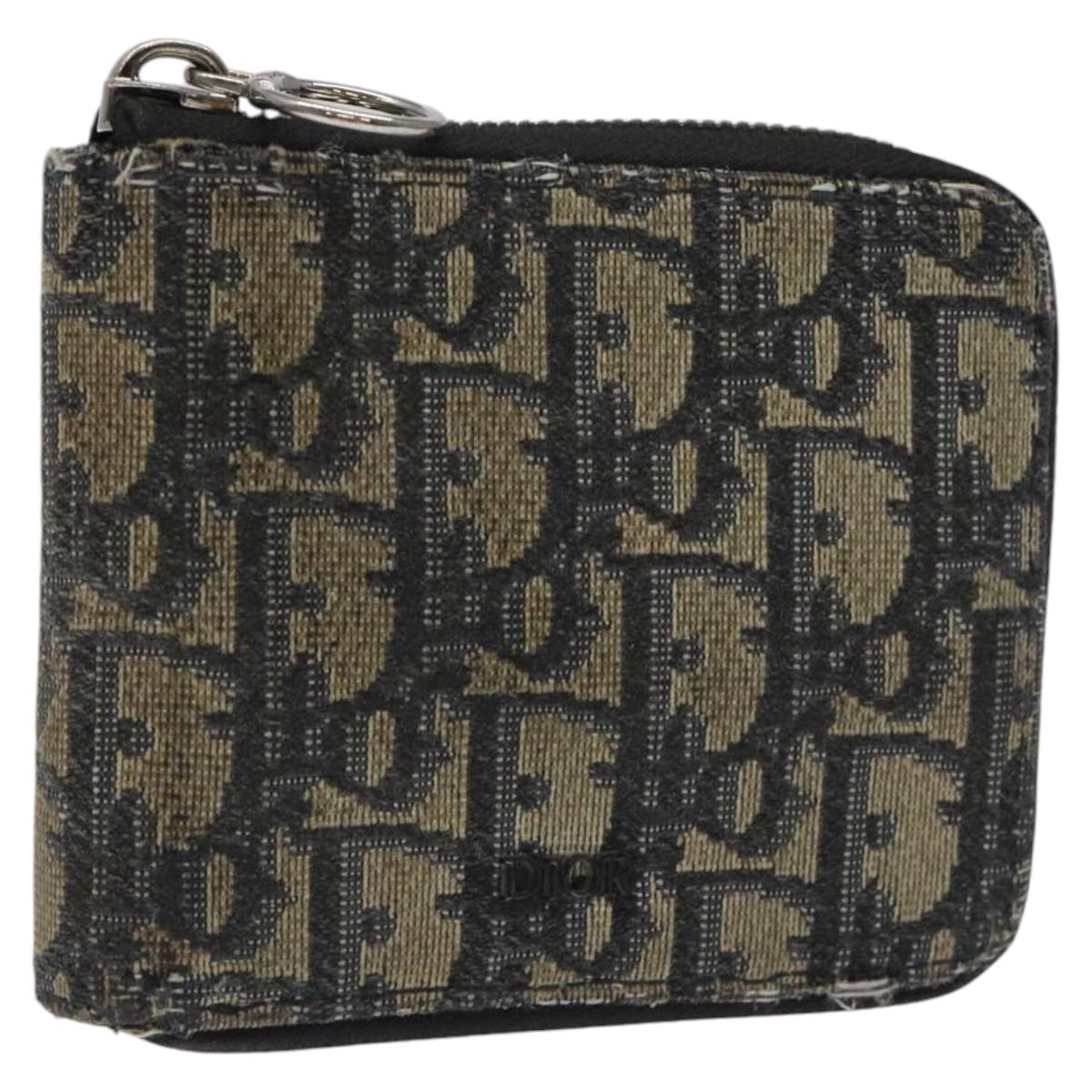 Christian Dior Trotter Canvas Wallet Navy Auth bs24695