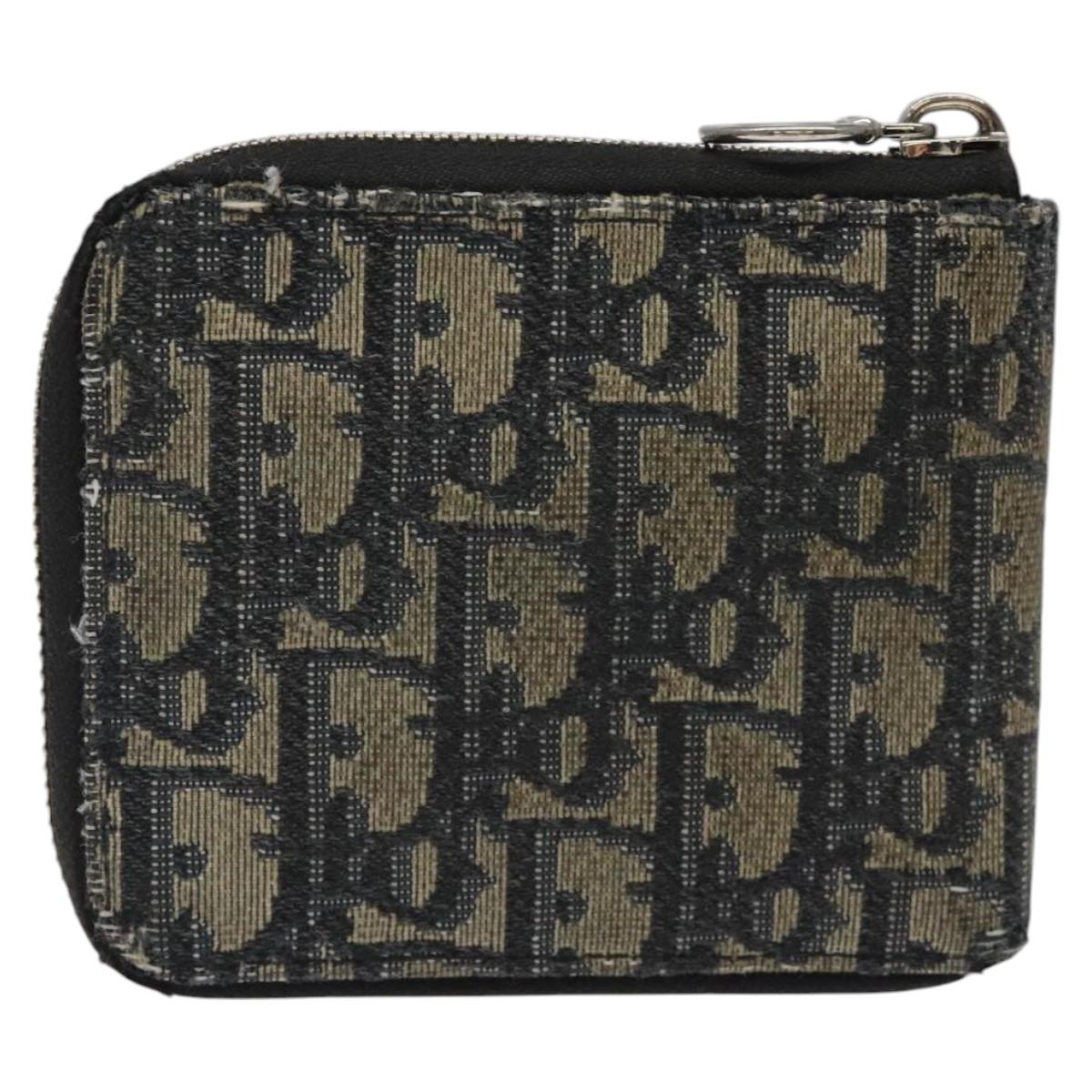 Christian Dior Trotter Canvas Wallet Navy Auth bs24695