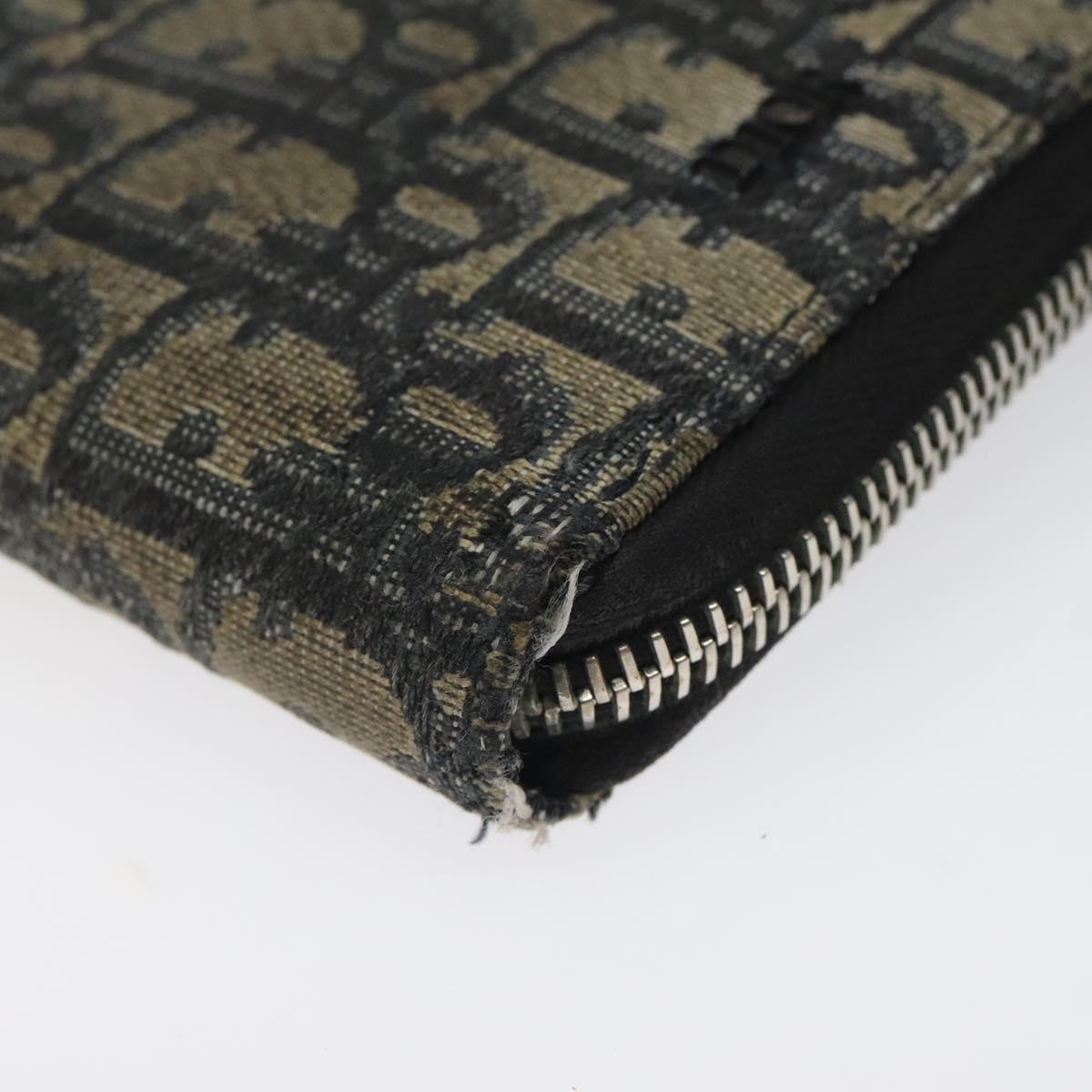 Christian Dior Trotter Canvas Wallet Navy Auth bs24695