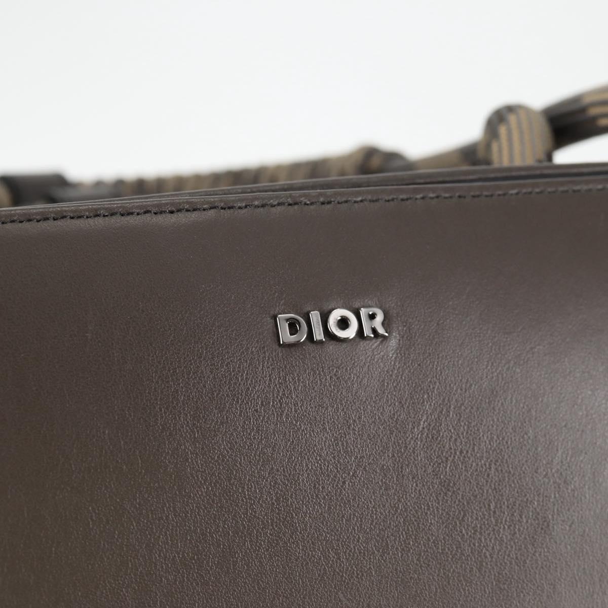 Christian Dior Tote Bag Trotter Canvas Gray Silver Auth bs24696SAM