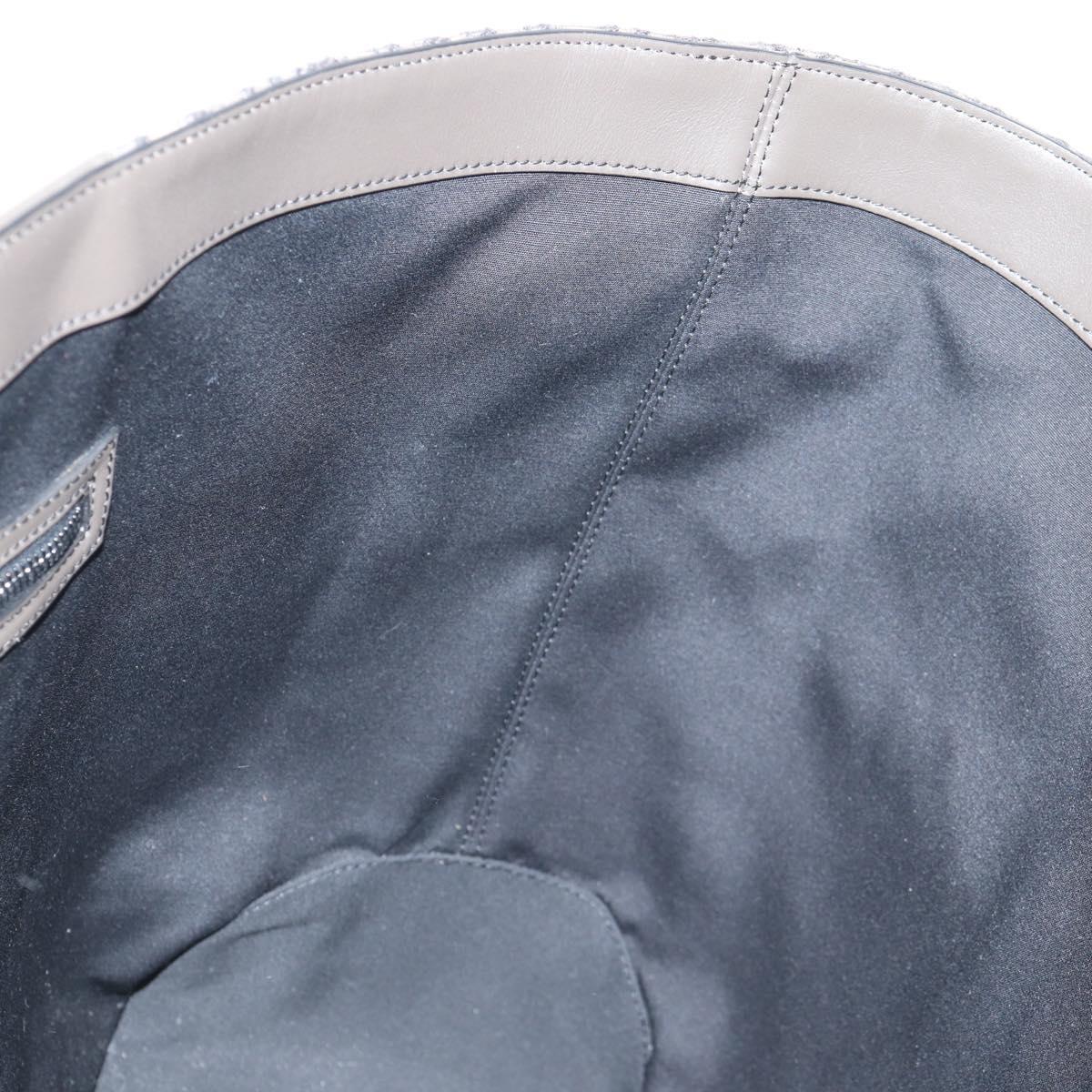 Christian Dior Tote Bag Trotter Canvas Gray Silver Auth bs24696SAM