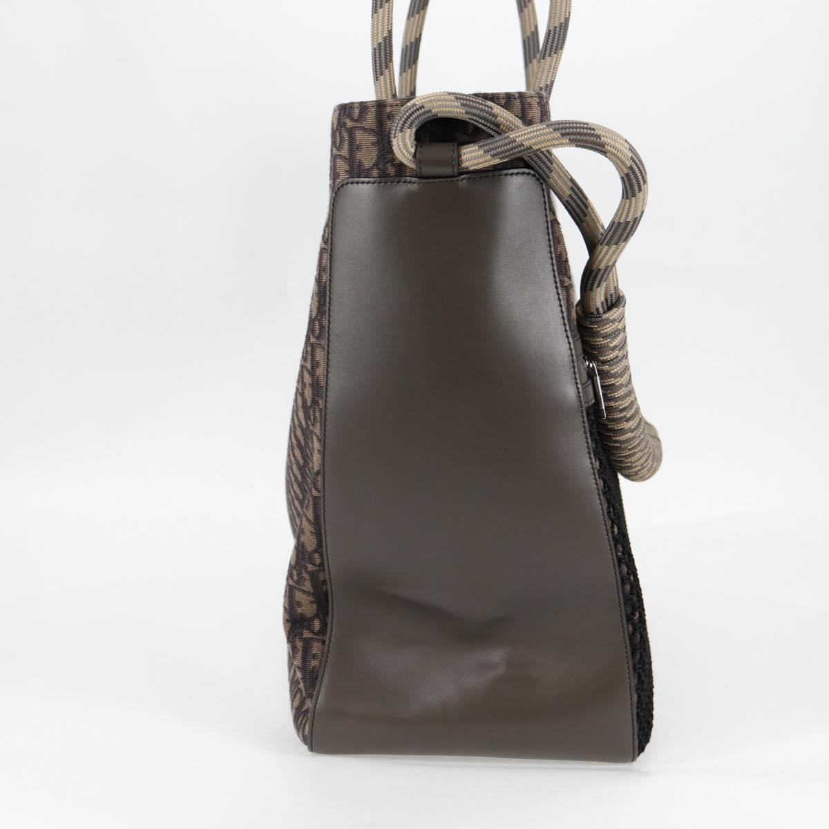 Christian Dior Tote Bag Trotter Canvas Gray Silver Auth bs24696SAM