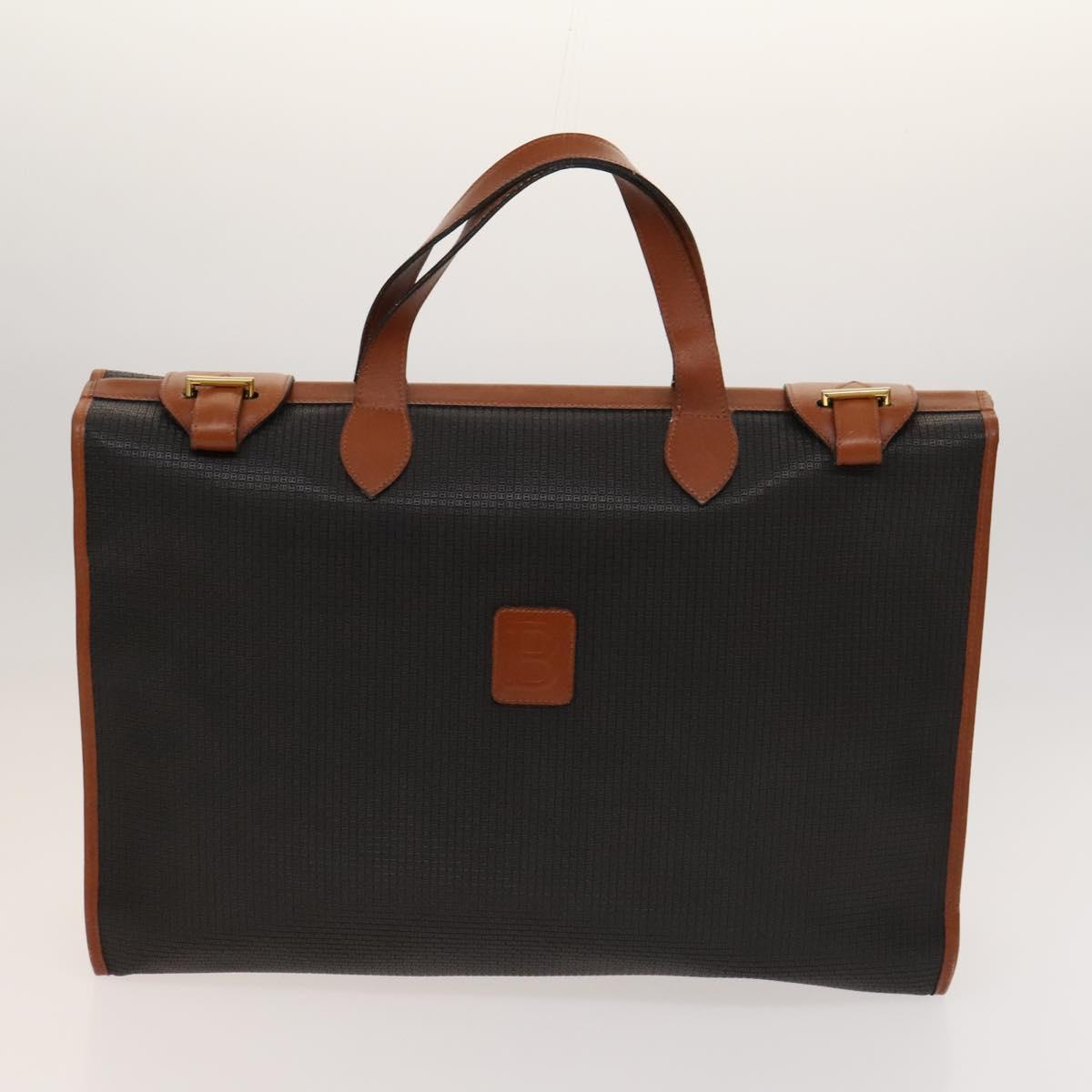 BALLY Bag PVC Canvas 3Set Black Brown gray Auth bs24711