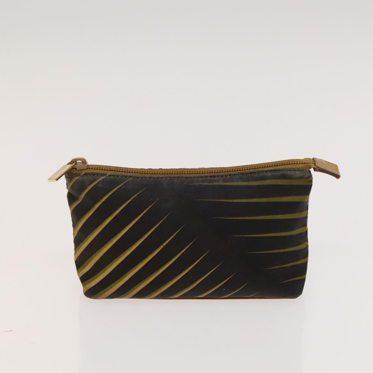 GUCCI Pouch Leather nylon 2Set Black Beige Auth bs24715