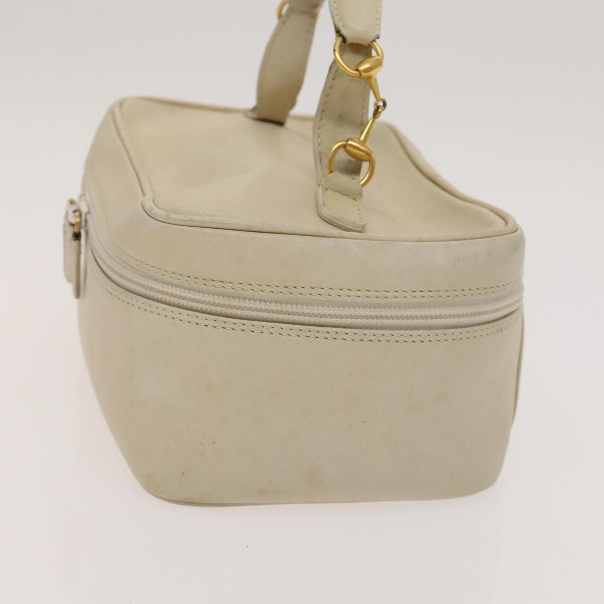 GUCCI Pouch Leather nylon 2Set Black Beige Auth bs24715