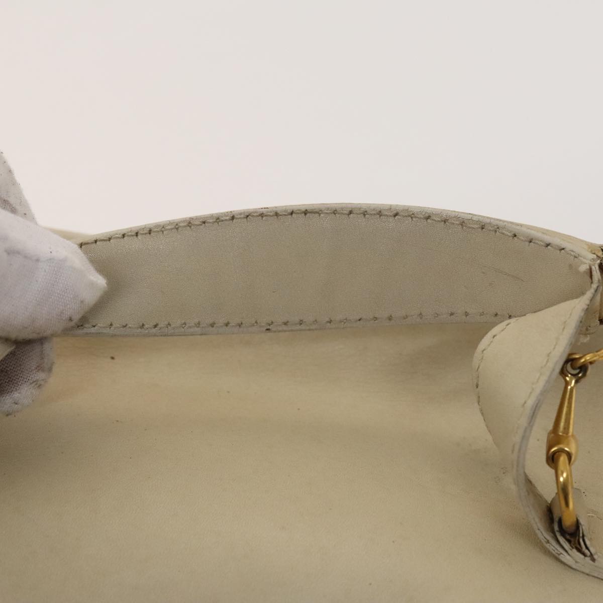 GUCCI Pouch Leather nylon 2Set Black Beige Auth bs24715