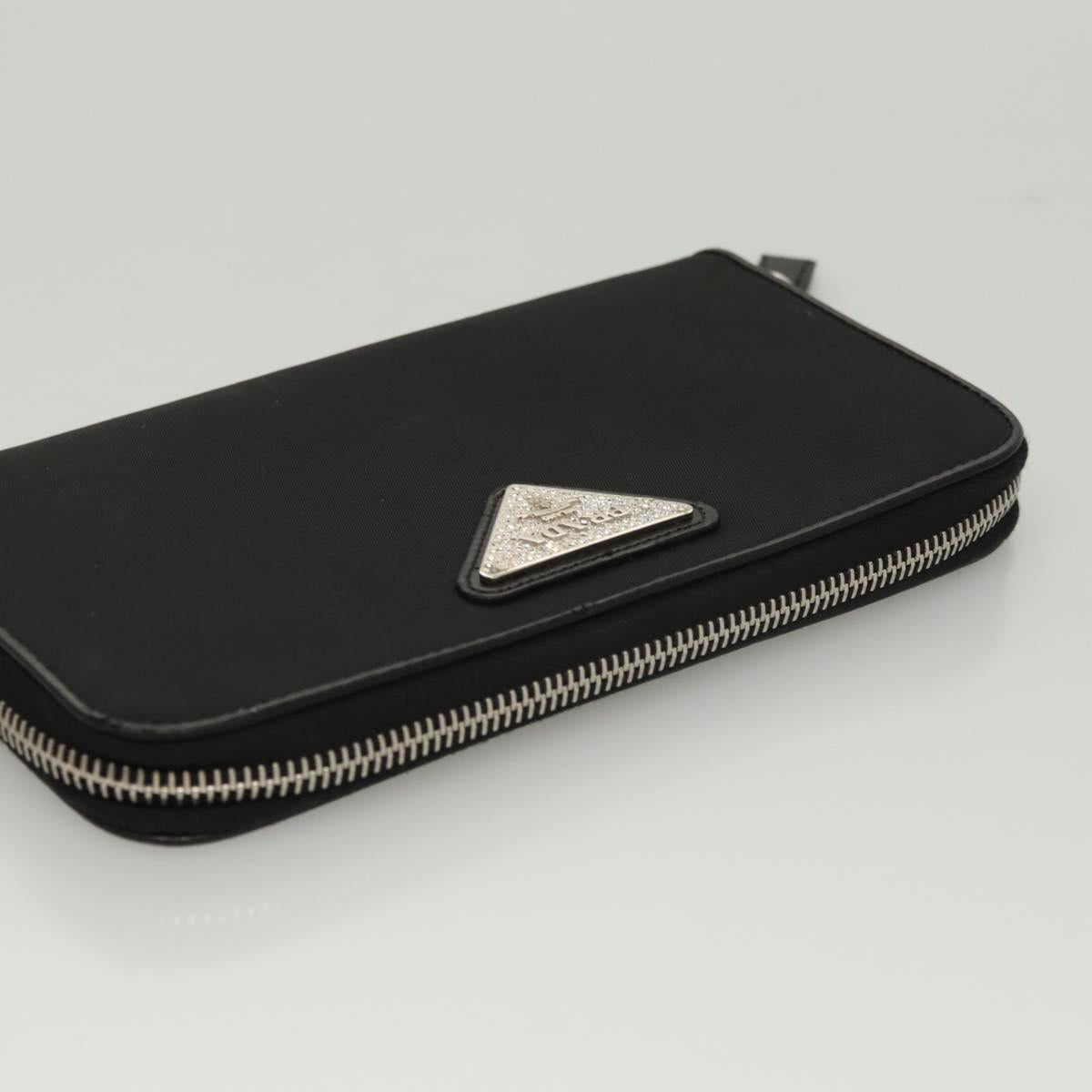 PRADA Long Wallet Nylon Black Auth bs24726