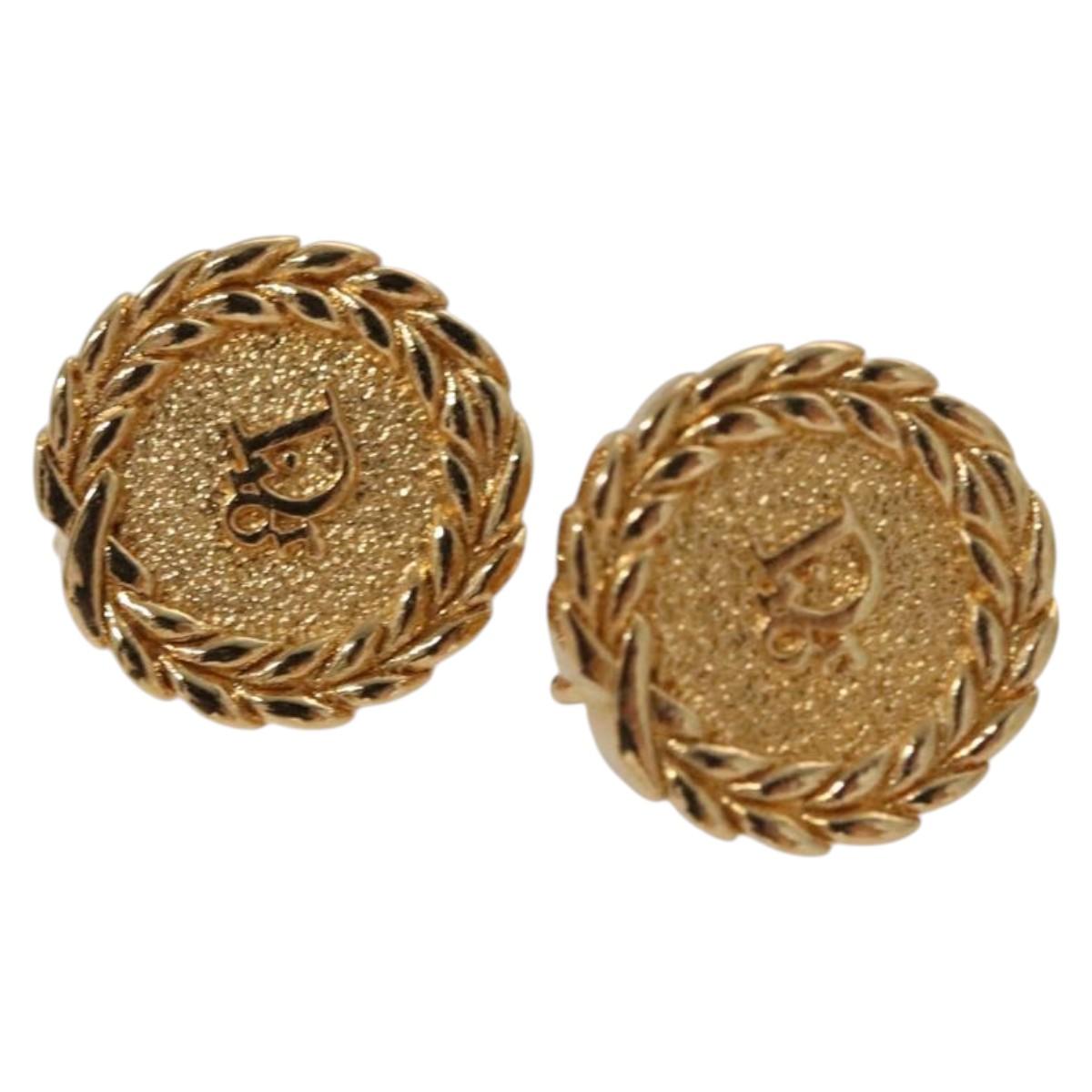 Christian Dior Earring metal 2Set Gold Auth bs24734