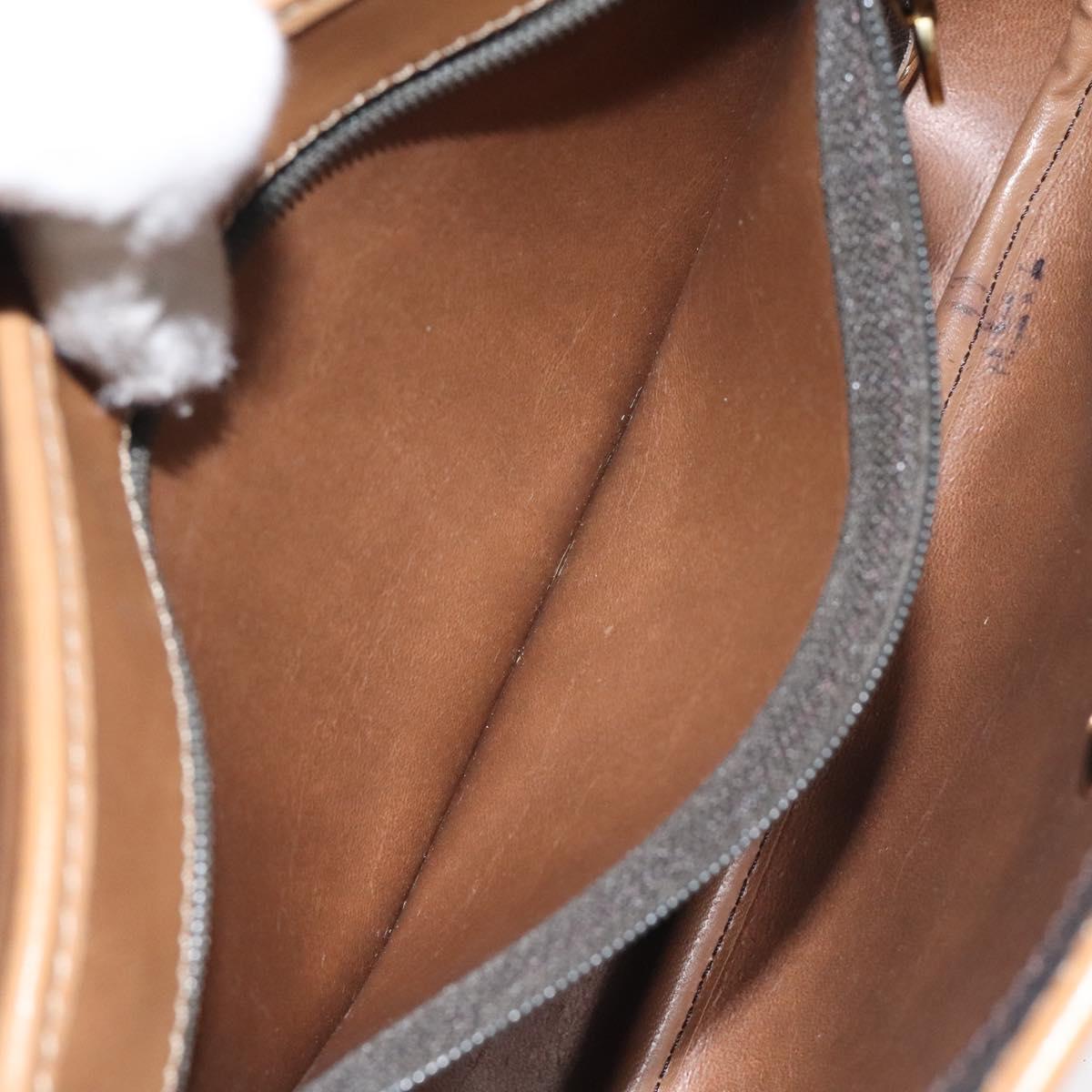 Christian Dior Honeycomb Canvas Shoulder Bag PVC Black Gold Auth bs24741