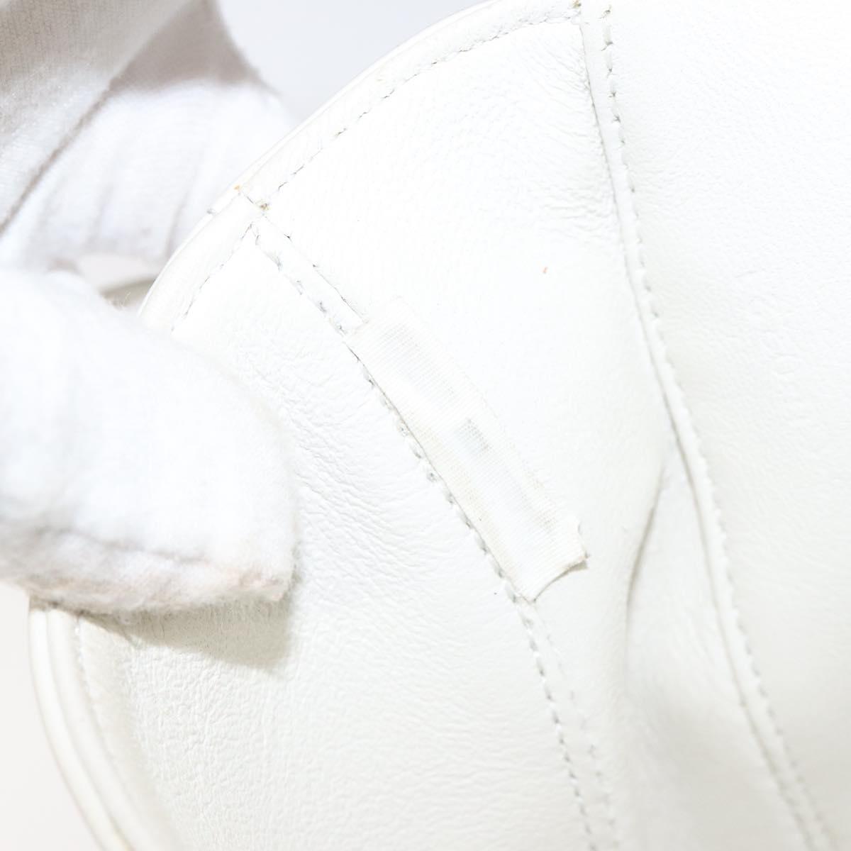 CELINE Triangle bag Shoulder Bag Leather White Auth bs24743