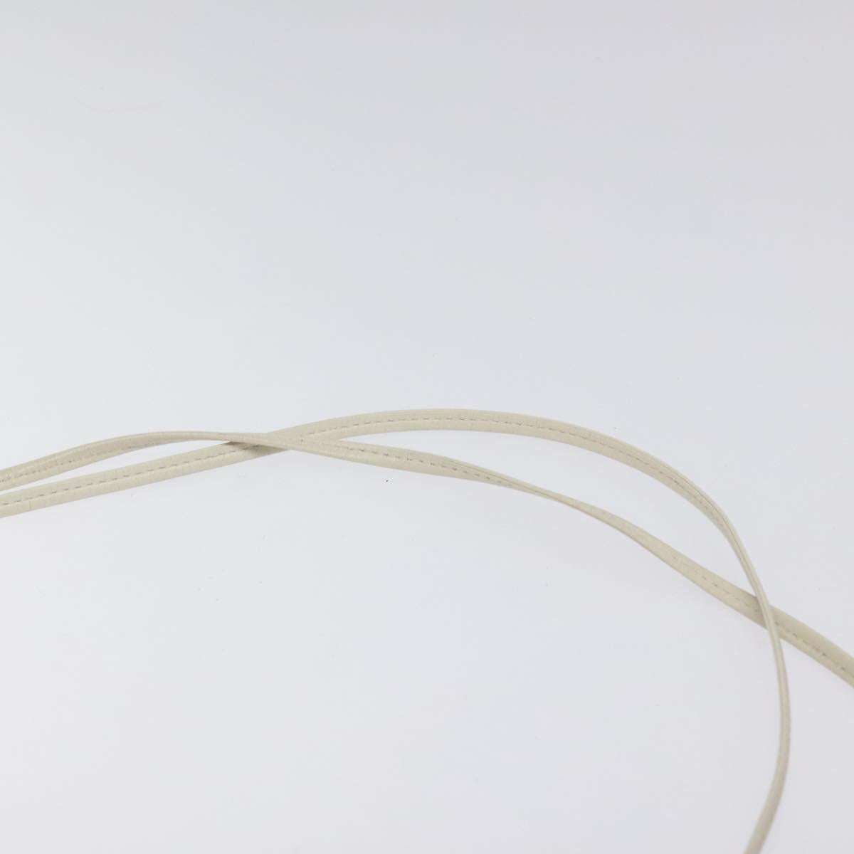 CELINE Triangle bag Shoulder Bag Leather White Auth bs24743