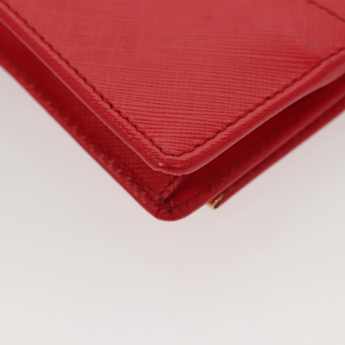 Salvatore Ferragamo Gancini Card Case Leather Red Gold Auth bs24757