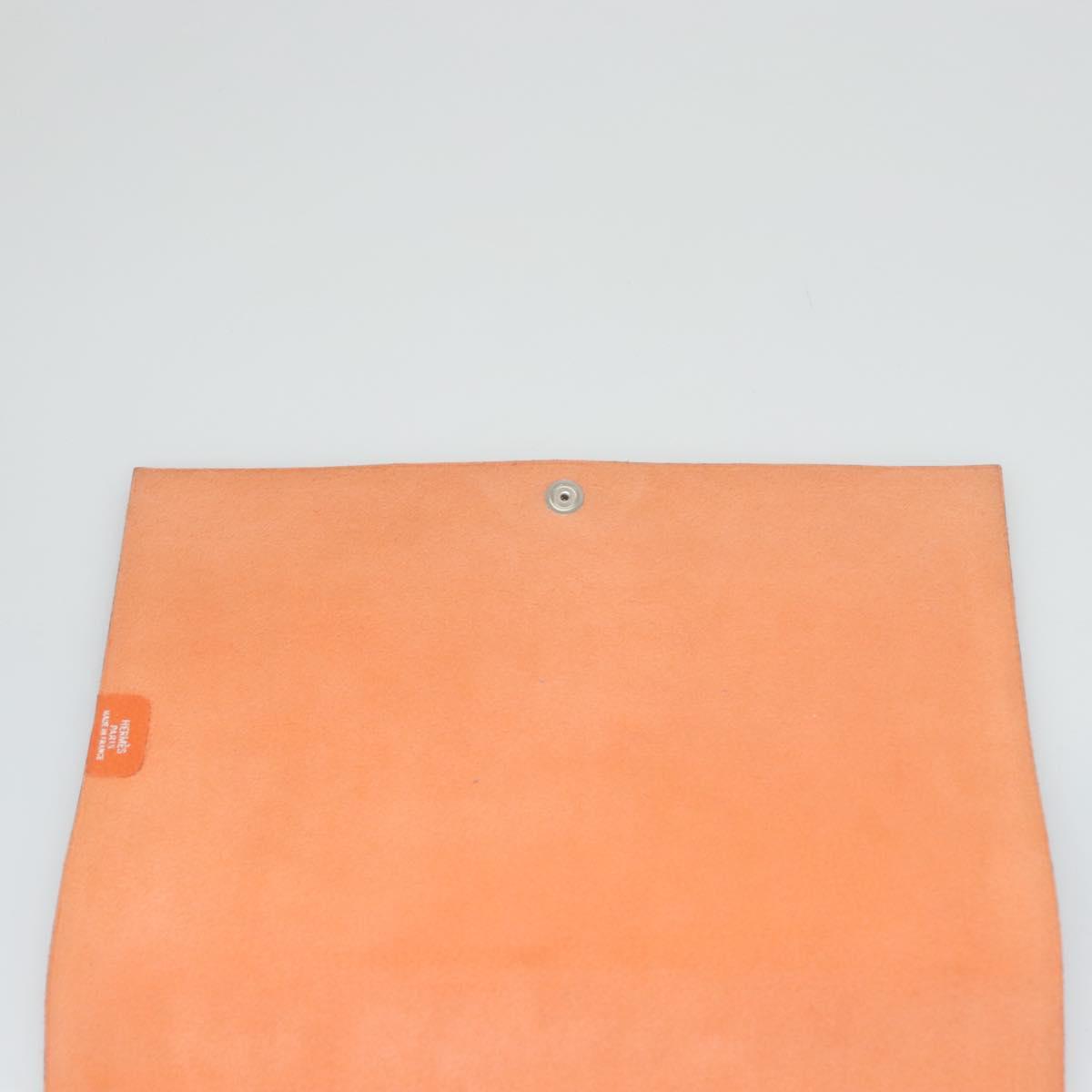 HERMES Yuris MM Note Cover Leather Orange Auth bs24760