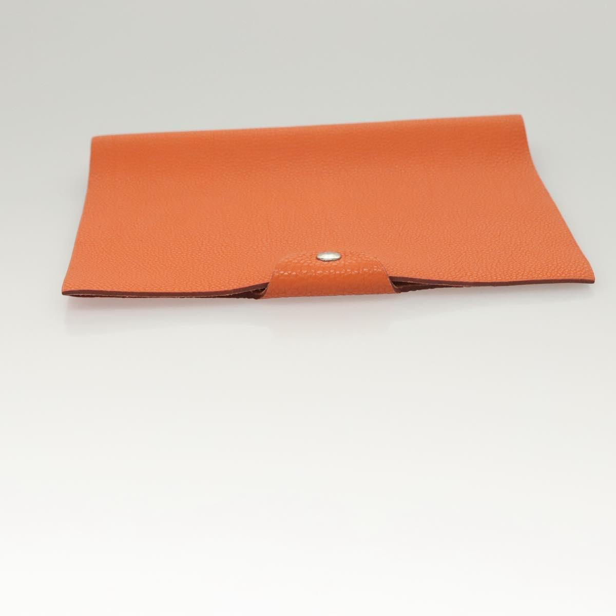 HERMES Yuris MM Note Cover Leather Orange Auth bs24760
