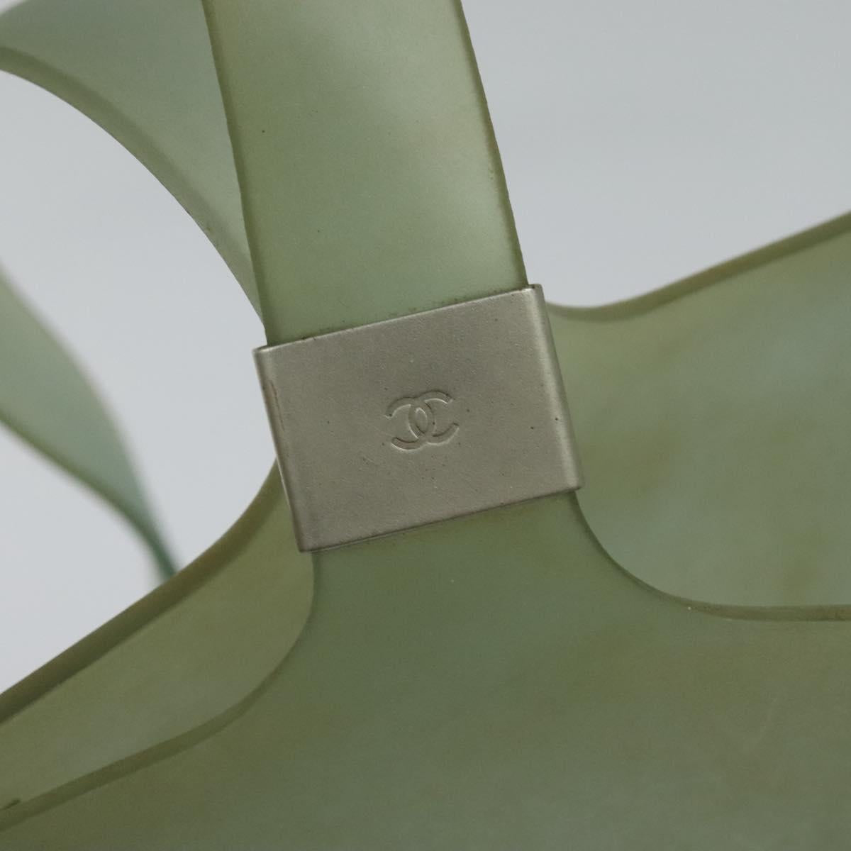 CHANEL Shoulder Bag Rubber Gray CC Auth bs24761