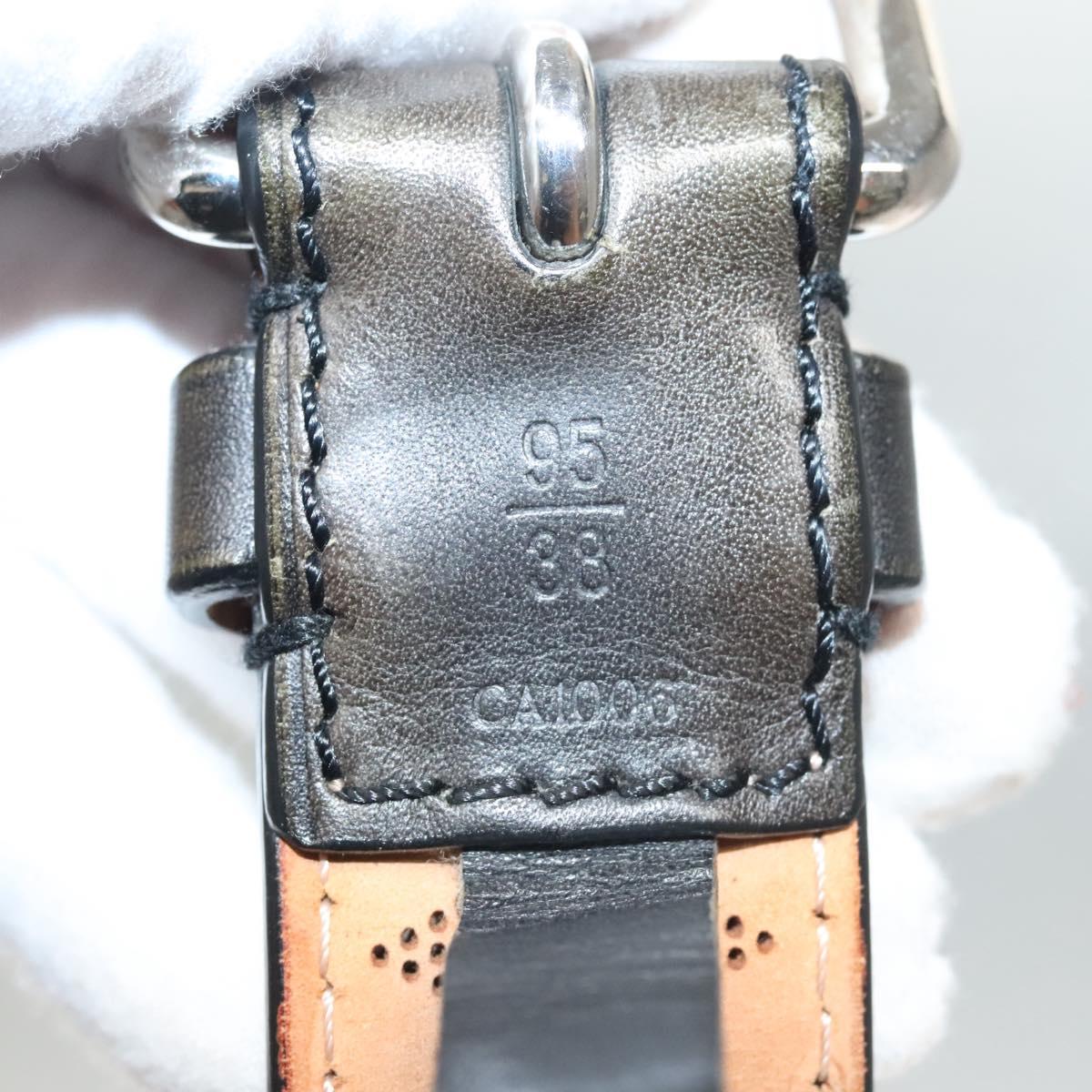 LOUIS VUITTON Mahina Ceinture Perfo Belt Leather Gray LV Auth bs24796