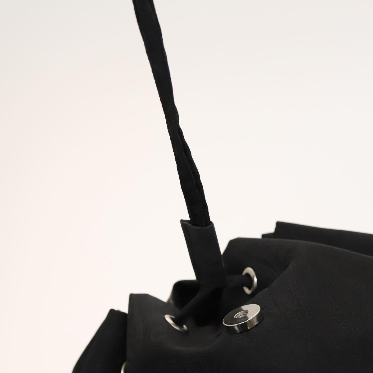 ETRO Backpack Nylon Silver Black Auth bs24801