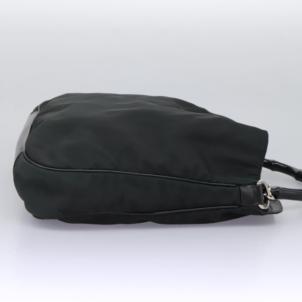 GUCCI Hand Bag Nylon 2way Green Silver 001 1577 Auth bs24806