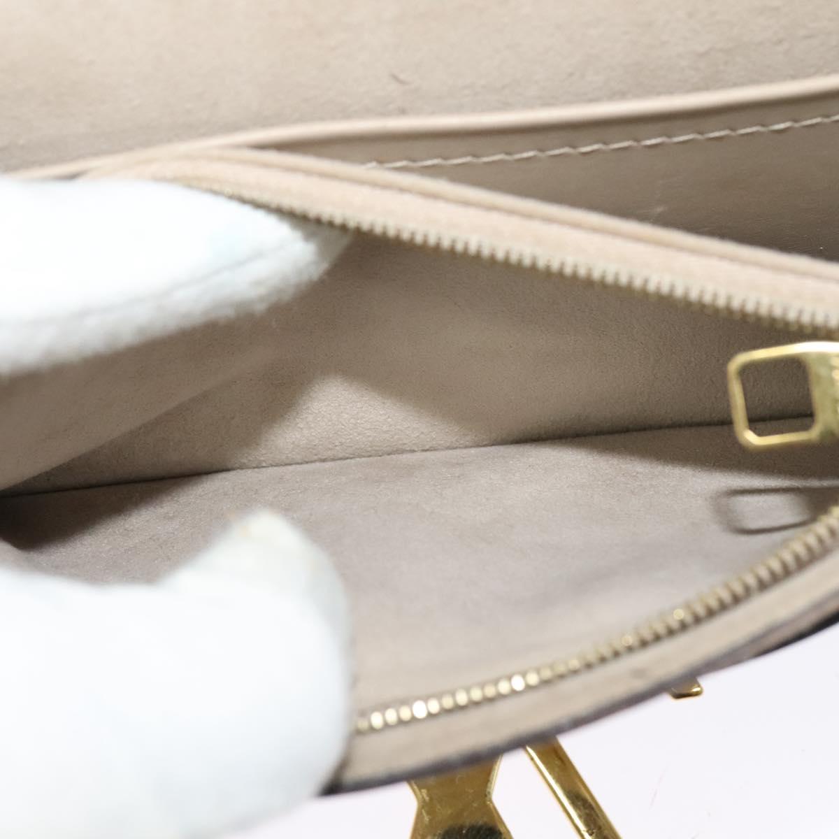 LOUIS VUITTON Pochette Louise GM Shoulder Bag Leather Beige M51632 Auth bs24820