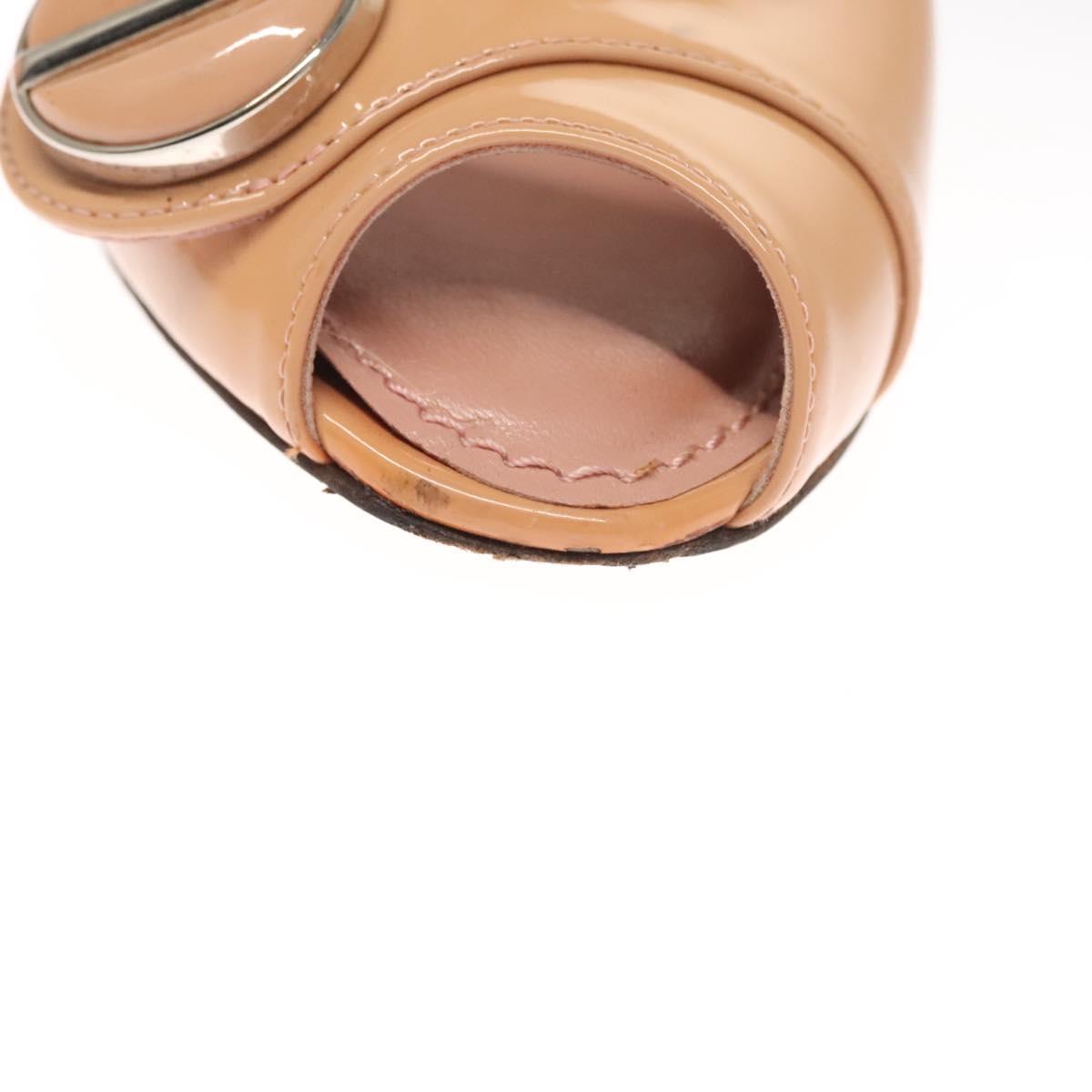 LOUIS VUITTON Pumps Enamel 34 Beige LV Auth bs24821