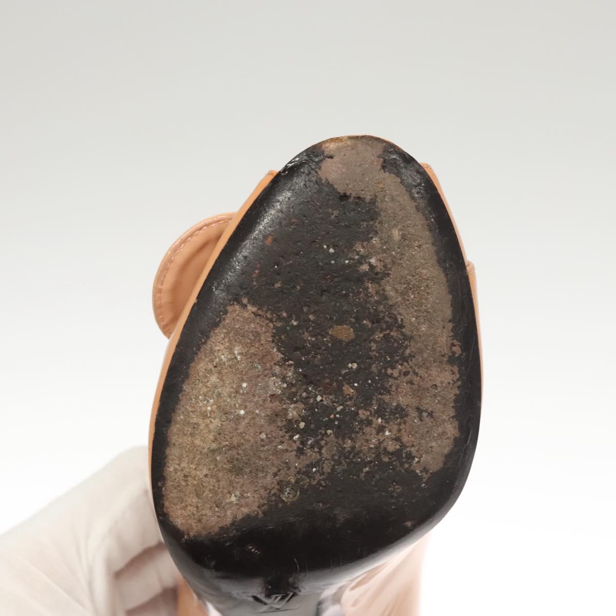 LOUIS VUITTON Pumps Enamel 34 Beige LV Auth bs24821