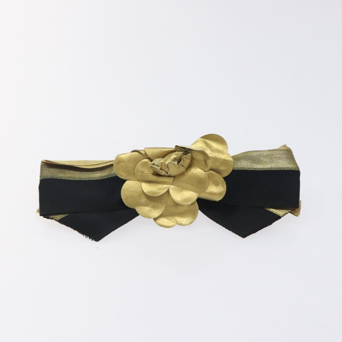 CHANEL Valletta Nylon Gold CC Auth bs24847