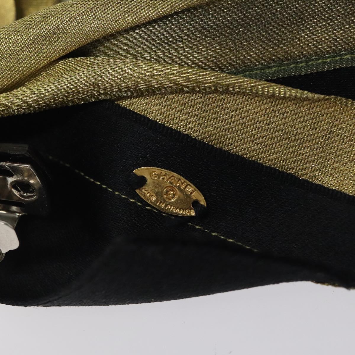 CHANEL Valletta Nylon Gold CC Auth bs24847