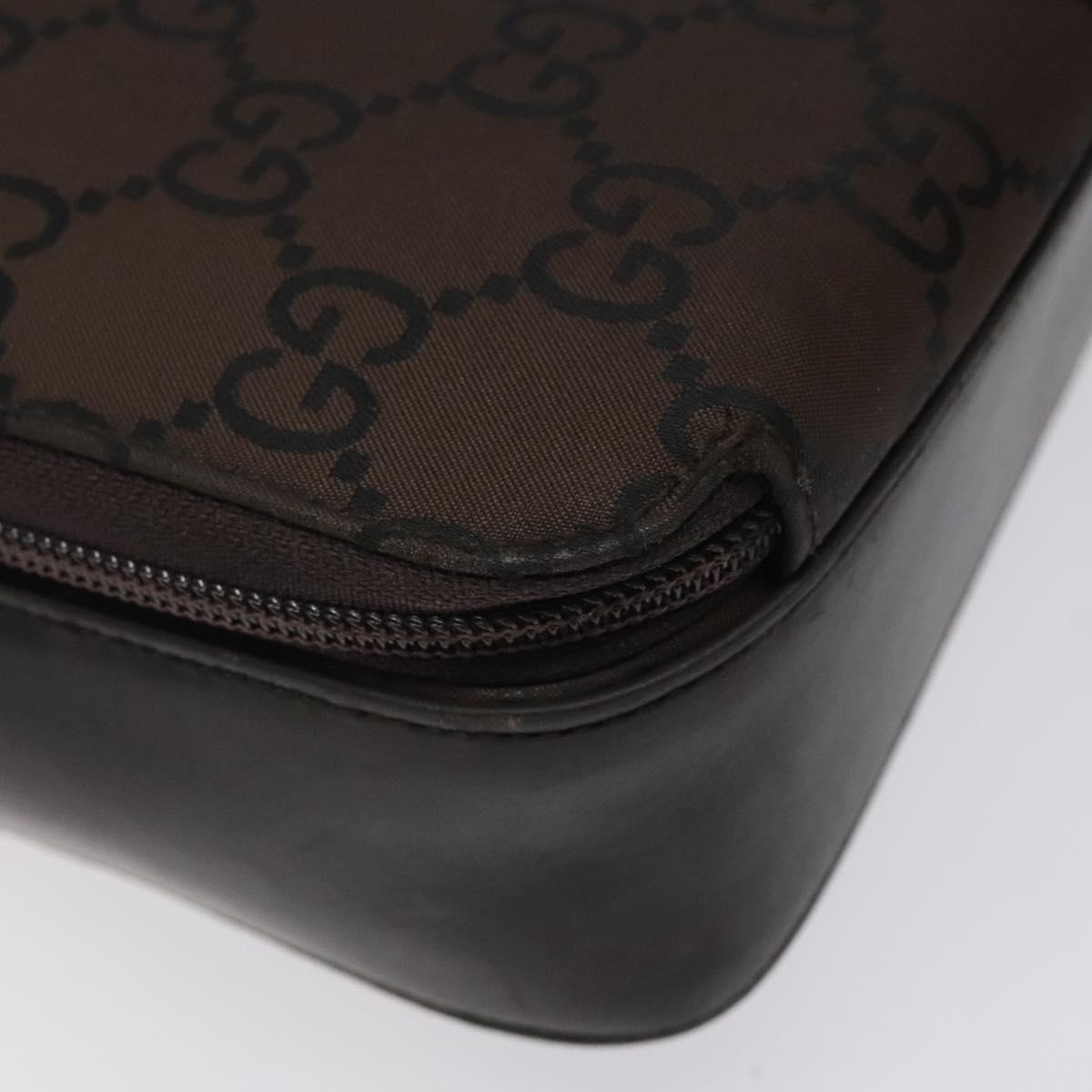 GUCCI GG Canvas Shoulder Bag Brown Silver 001 3294 Auth bs24855