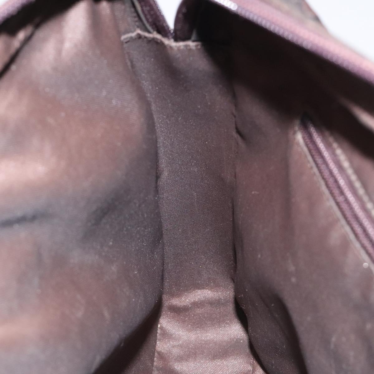 GUCCI GG Canvas Shoulder Bag Brown Silver 001 3294 Auth bs24855