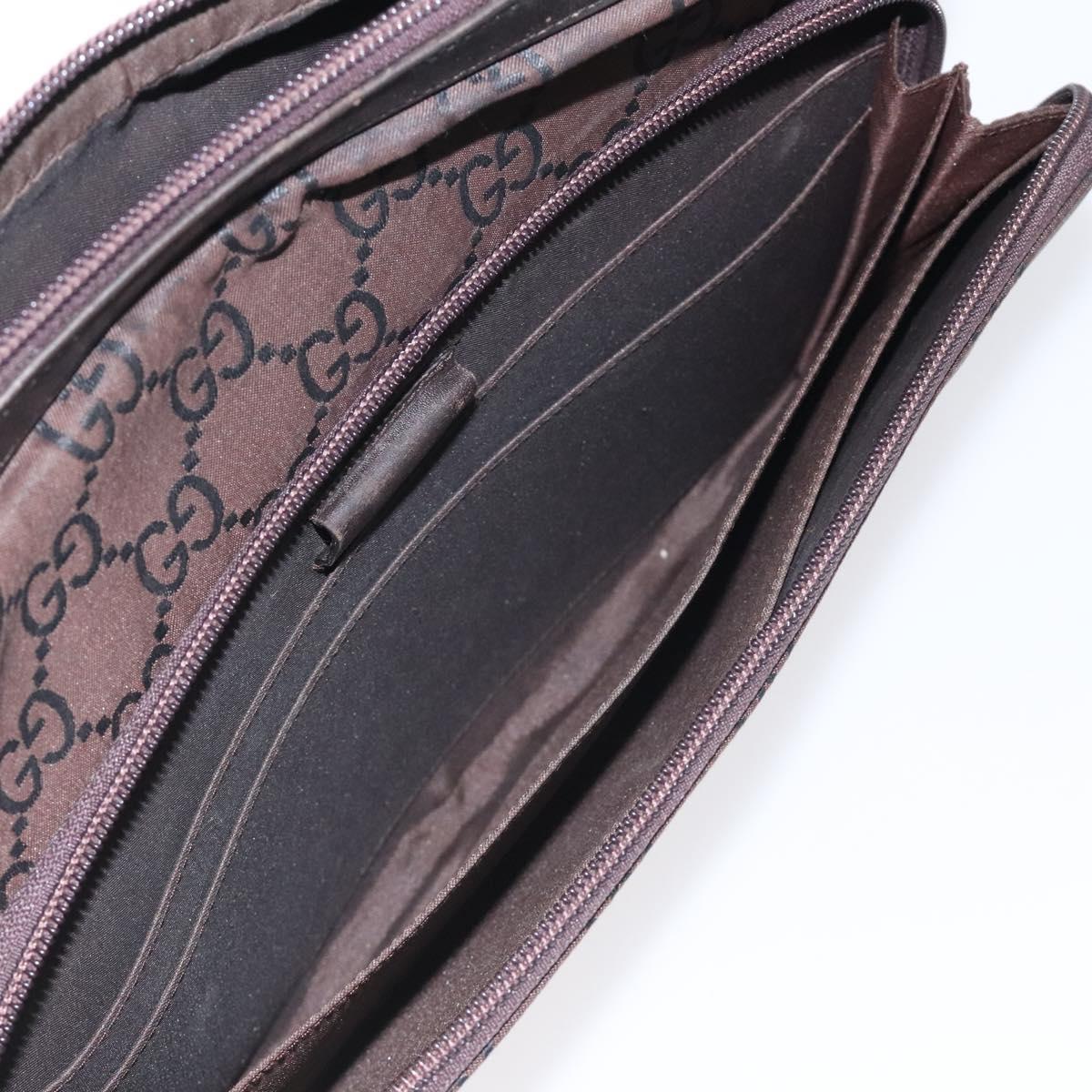 GUCCI GG Canvas Shoulder Bag Brown Silver 001 3294 Auth bs24855