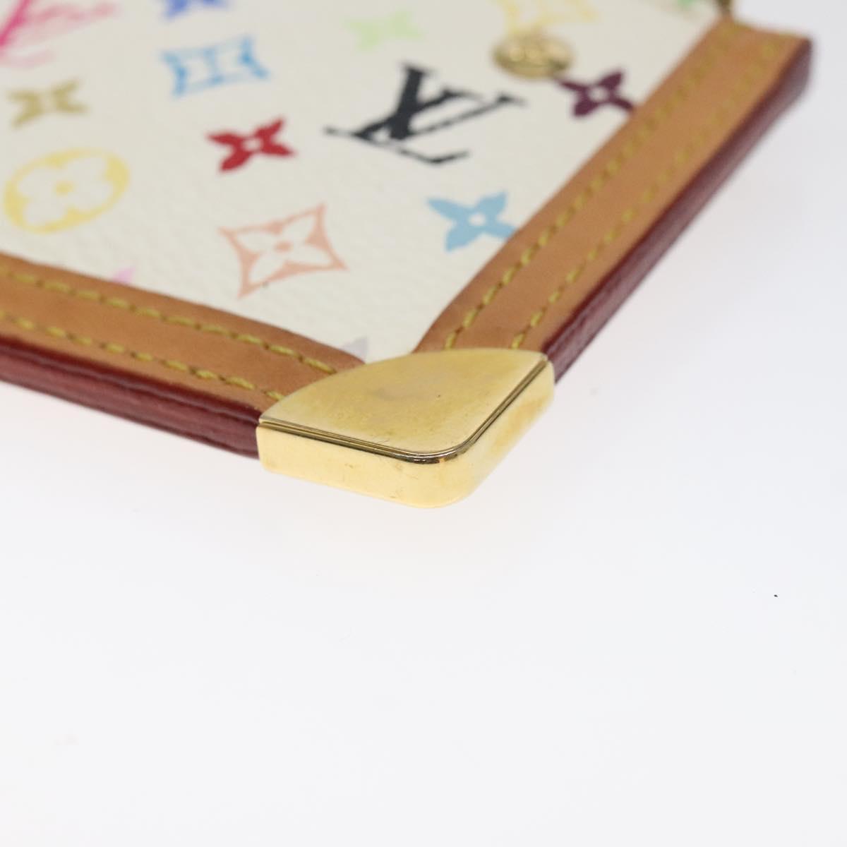 LOUIS VUITTON Monogram Multicolor Pochette Cles Purse White M92655 Auth bs24864