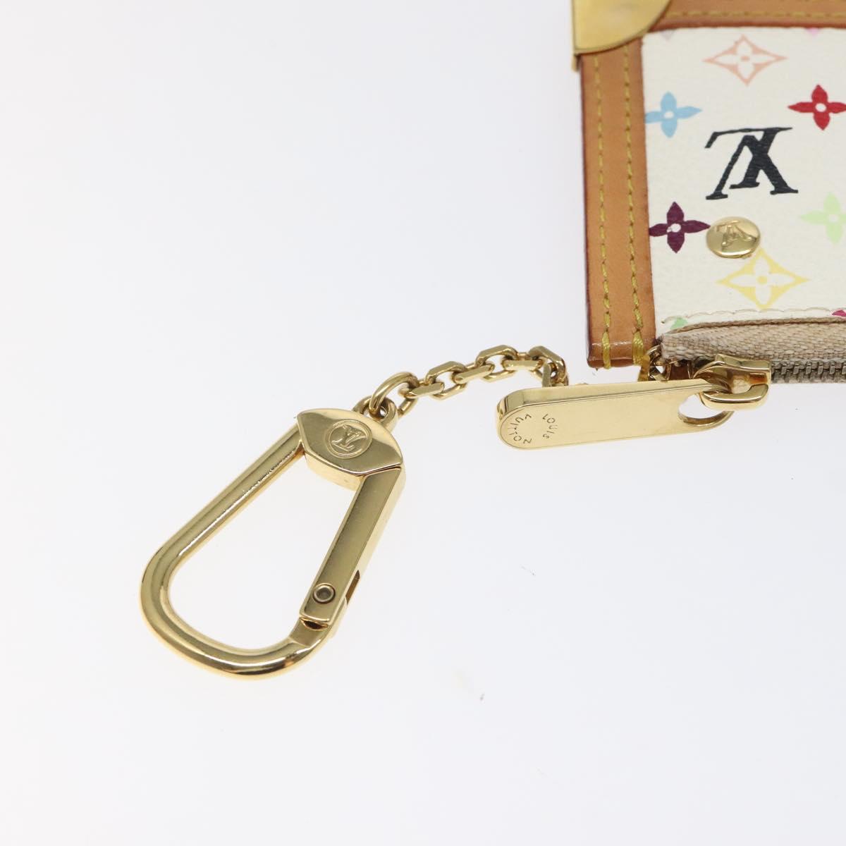 LOUIS VUITTON Monogram Multicolor Pochette Cles Purse White M92655 Auth bs24864