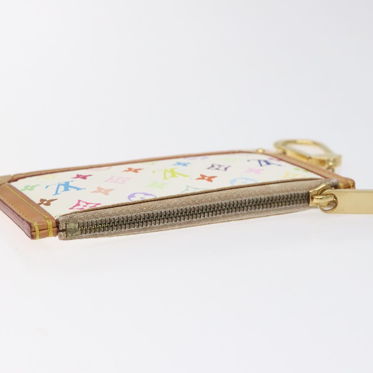 LOUIS VUITTON Monogram Multicolor Pochette Cles Purse White M92655 Auth bs24864