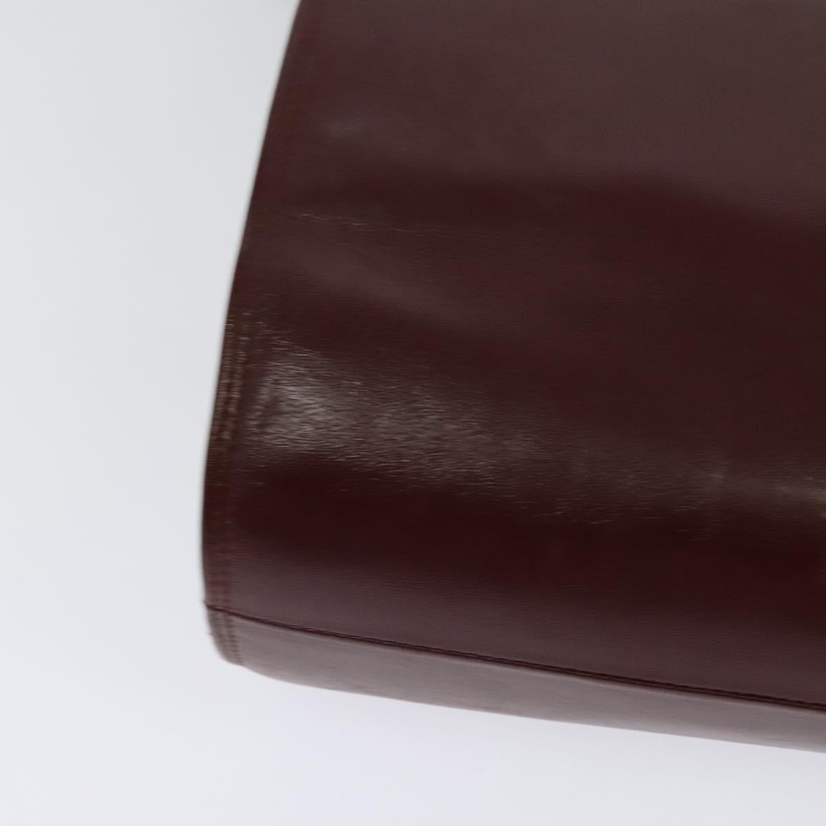 CARTIER Must Line Shoulder Bag Leather Bordeaux Gold Auth bs24866