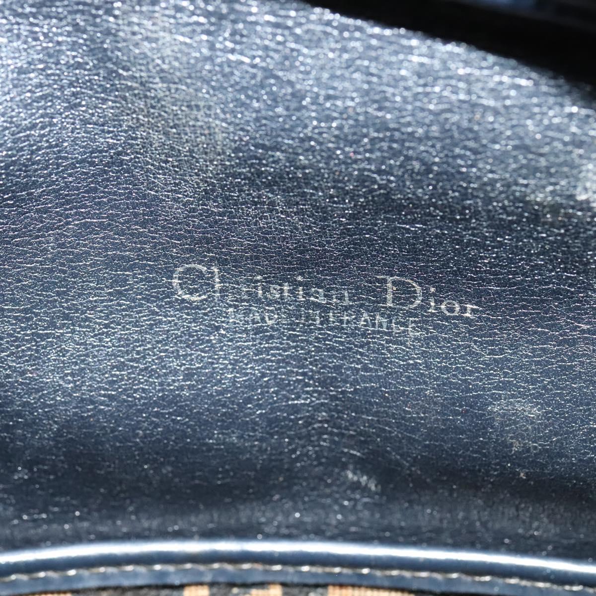 Christian Dior Trotter Canvas Hand Bag Navy Gold Auth bs24896