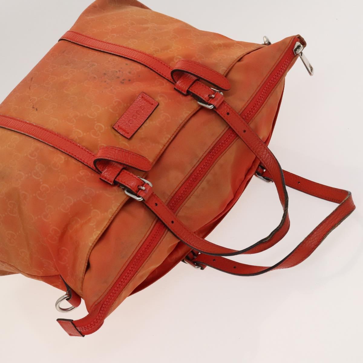 GUCCI GG Canvas Guccissima Shoulder Bag Nylon 2Set Orange Beige Auth bs24901