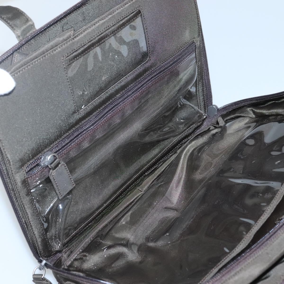 PRADA Hand Bag Nylon Khaki Silver Auth bs24908