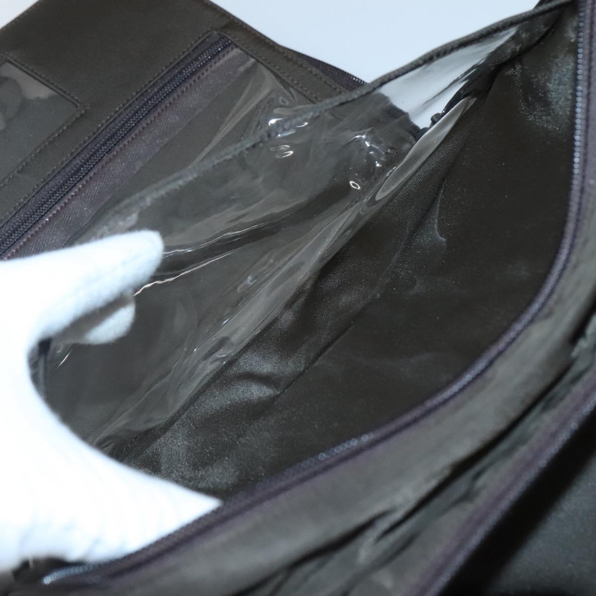 PRADA Hand Bag Nylon Khaki Silver Auth bs24908